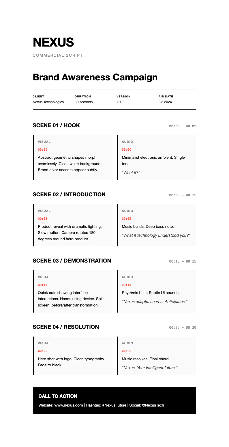 Modern minimalist commercial script
